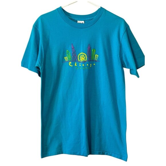 Anvil Pre Shrunk 90s 80's Chicago T-Shirt Made In USA Crew Neck Women Medium VTG - Picture 1 of 8